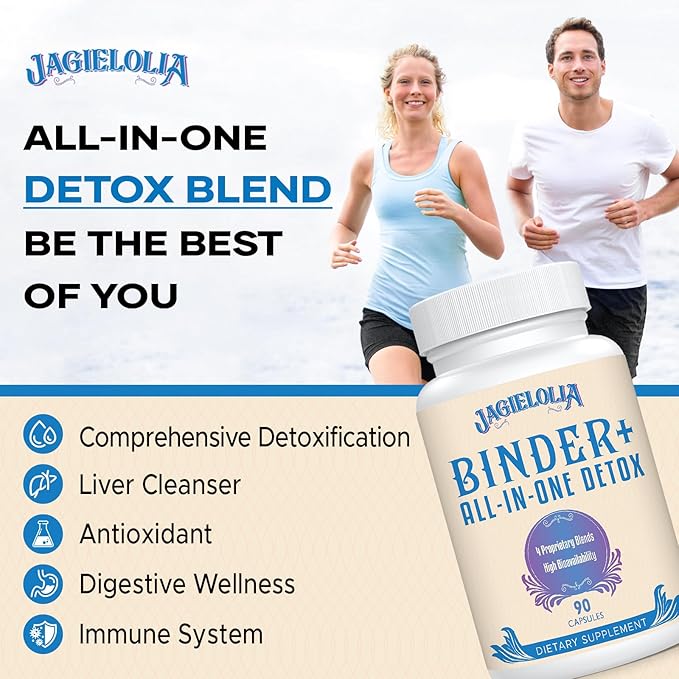 All-in-One Detox Binder Supplement 1500 MG - High Bioavailability, Liver Gut Detox Cleanse with Activated Charcoal, Zeolite & Bentonite Clay for Toxins, Liver, Digestive, 90 Vegan Capsules
