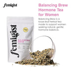 Femigist Balancing Brew Hormone Tea for Women, Loose Leaf Herbal Blend with Raspberry, Spearmint, Licorice, Nettle, PMS Relief, PCOS Cycle Support, Caffeine-Free Fennel Menstrual Cramp Tea