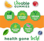 Lifeable Stress Aid Gummies | with Lemon Balm, GABA and L Theanine Supplements | Vegan Non GMO Mood Support Supplement | Great Tasing Stress Vitamins | L-Theanine for Women and Men | 90 Gummies
