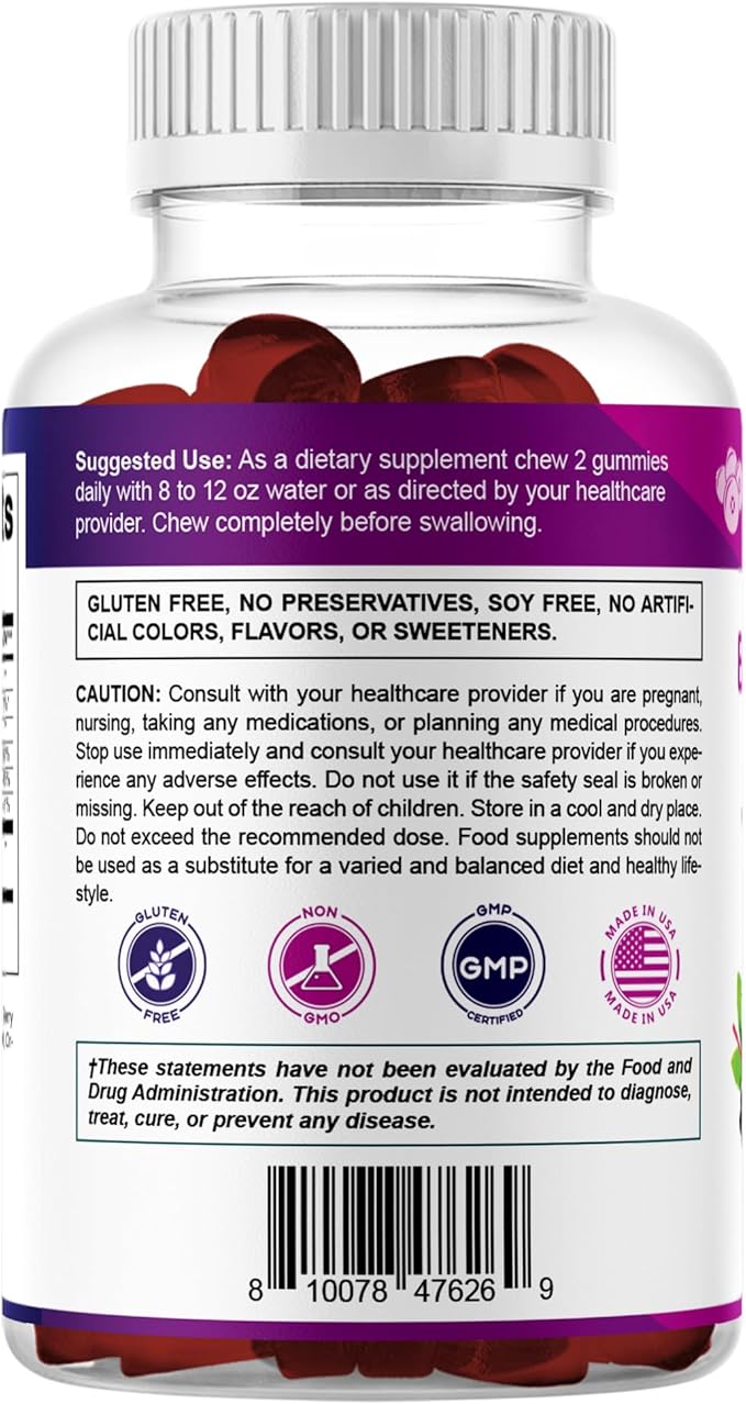 Vitamatic Elderberry Gummies with Vitamin C & Zinc – Immune Support Supplement – Mixed Berry Flavor– 60 Gummies – Made in The USA, Vegan, Non-GMO, Gluten-Free - 2 Pack