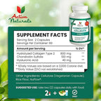 Collagen Type 2 Hydrolyzed Supplement with Chondroitin and Hyaluronic, for Healthy Hair, Skin, and Nails, No Fillers, Additives, and No Artificial Colors - 120 Vegetarian Capsules