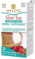 Hyleys Slim Tea Cranberry Flavor - Weight Loss Herbal Supplement Cleanse and Detox - 25 Tea Bags (6 Pack)