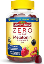 Nature Made Zero Sugar Melatonin 5mg Sleeping Gummies for Adults Extra Strength, 100% Drug Free Sleep Aid, Aspartame Free, 70 Sugar Free Melatonin Gummies, 70 Day Supply