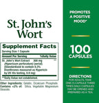 Nature's Bounty St. John’s Wort 300mg Capsules, Herbal Health Supplement, Promotes a Positive Mood, 100 Capsules (Pack of 3)