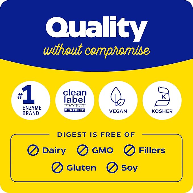 Enzymedica Digest Complete, Full-Range, Everyday Digestive Enzymes, Offers Fast-Acting Gas & Bloating Relief, 180 Capsules