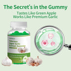 Odorless Aged Garlic Extract Gummies,7500mg Garlic,2 Years Aged Garlic Extract,Grown Allium Sativum Bulb,Potent Antioxidant Supplement,Immune Support,Heart Health,Green Apple Flavor
