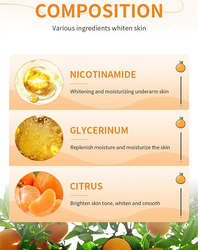 Vitamin C Skin Whitening Cream,Dark Spot Remover for Face,Skin Lightening Cream for Intimate Areas,Neck,Armpit,Elbow, Inner Thigh and Knees,Improve Underarm Dullness Odor