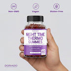 Night Time Fat Burner Gummies (60 Count) Weight Loss & Metabolism - Sugar-Free - Delicious Raspberry Flavored Melatonin Supplement Gummies - Vegan Safe - Third Party Tested - Made in USA