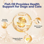 Wild Alaskan Salmon Oil for Dogs & Cats, Fish Oil Omega 3 Supplements with EPA & DHA for Skin & Coat, Immune, Brain, Joint and Heart Health, Dog & Cat Fish Oil Supplements with Pump- 8 oz