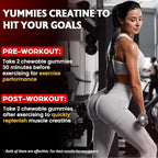 Creatine Monohydrate Gummies for Women & Men, Taurine & B6, Chewable Creatina Pre Workout Gummies for Max Strength & Muscle Growth, Energy, Endurance, Creatine for Men & Women - 1 Pack