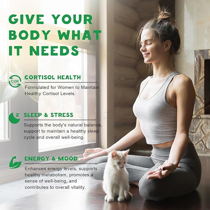 Cortisol Detox for Women Gummies, Cortisol Reducer Detox Manager, Magnesium Ashwagandha Rhodiola Rosea Herbal Complex for Mood/Focus & Sleep, Maintain Healthy Cortisol Levels - 30 Day Vegan Supply