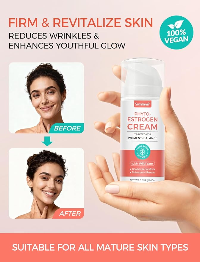 Women’s Balance Cream - Phytoestrogen Moisturizer with Wild Yam for Face & Body - Paraben-Free - Natural Balancing Skin Cream for Hydration - Firms & Revitalizes Dry, Sensitive Skin - 3.5oz