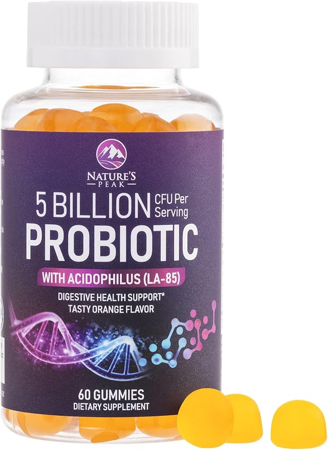 Probiotic Gummies - 6 Premium Probiotic Strains - Daily Gut Health Pro Biotic Gummy Supplement for Women, Men & Teens, Natural Digestive Health Support, “Good” Gut & Immune Support - 60 Gummies
