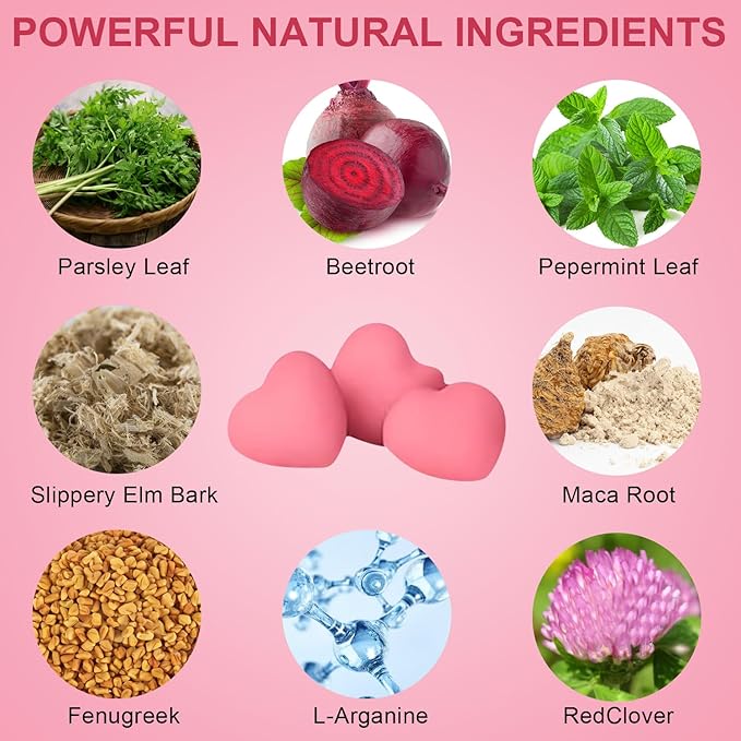 Pheromone Gummies for Women, Feminine Balance Gummies, Strawberry Flavor, Vegan, Gluten Free, Pink, 60 Gummies