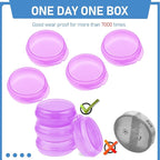 4 Pcs Mini Pill Organizer Small Pill Box Cute Portable Pill Case for Pocket Purse Travel Storage Containers Earplug Case Medicine Dispenser Vitamin Holder (4 Purple)