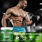 2 Pack HMB and L-Leucine Gummies - 3000mg HMB and Leucine Amino Acid with Vitamin D3 for Muscle and Energy Support, HMB Supplements for Men and Women, Sugar-Free, Vegan, Apple Flavor, 120 Gummies