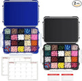 20 Compartment UV Protected Large Pill Case Set with Airtight Seal, Spill Proof, Silicone Gasket Waterproof Med Box with Medication Map & Medical Alert Card (Combo Pack - 1 Black & 1 Blue)