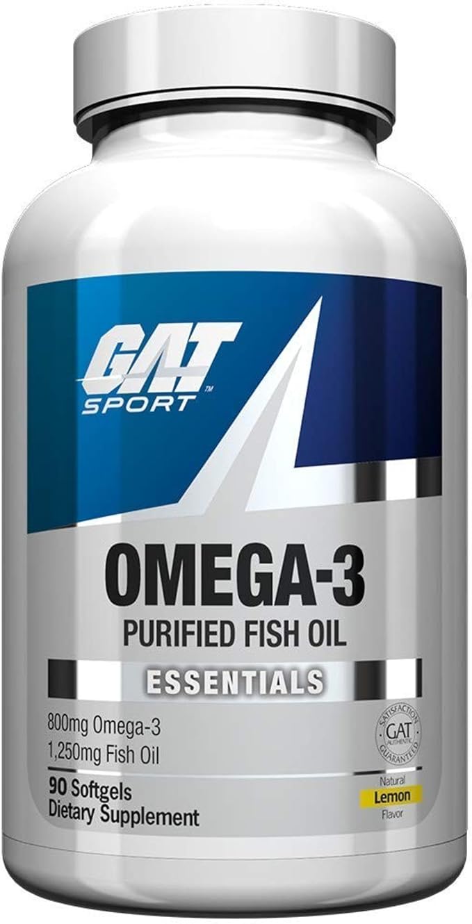 GAT SPORT Essentials Omega-3 Purified Fish Oil, 90 Softgels