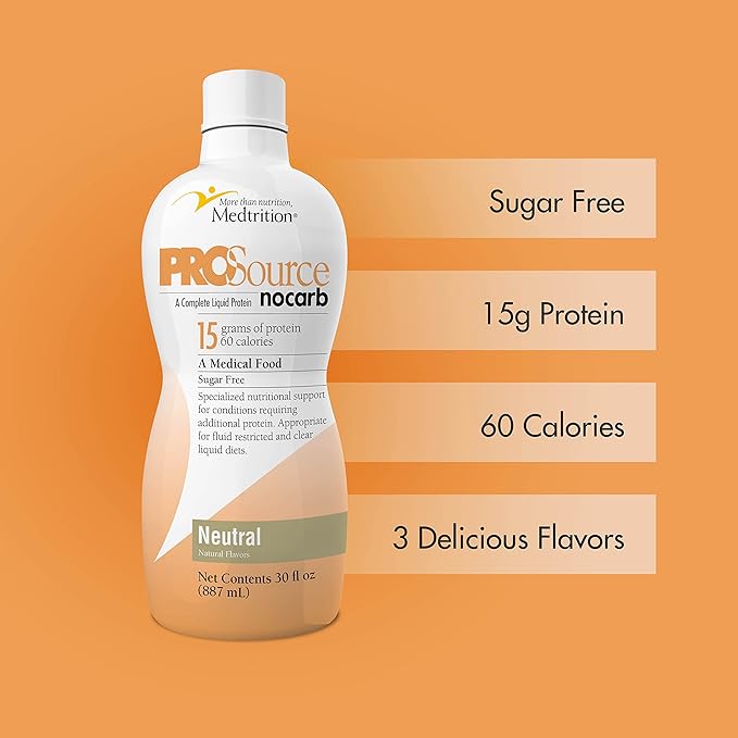 Liquid Collagen Peptides Type I, III 15 Grams Protein per Oz. |Prosource NoCarb Neutral Bottle Medtrition