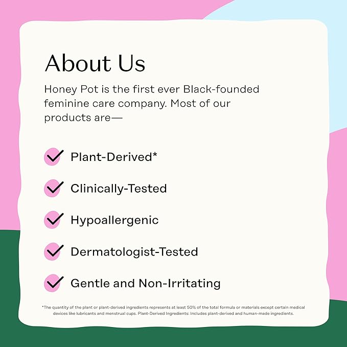 The Honey Pot Company - Feminine Wipes - Daily PH Balancing, Fragrance & Sulfate Free Wipes for Intimate Parts, Body, or Face - Hygiene Products - Sensitive w/Rosewater - 30 ct