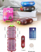 4PS Travel Pill Organizer with 164 Slice Labels，10 Compartments Travel Pill Box Portable Folding Small Pill Case Daily Pill Container Used for Carry Storage Medicine Organizer By M MUchengbao (White)