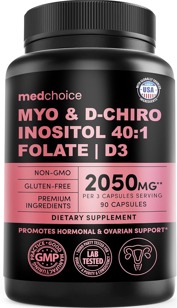 Myo-Inositol 40:1 for Women – Inositol Supplement with Myo & D-Chiro Inositol, Folate & Vitamin D3 – Vegan Capsules for Daily Routine & Hormone Support – Flo Ovarian Support Capsules – (90 Count)
