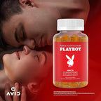 Playboy - Maca Root Gummies for Women and Men (60 Count - Peach Flavored) - Boost Sexual Vitality, Libido, Fertility - Supplement - 100% Natural, Vegan Non GMO - 4:1 Extract Maca Peruana