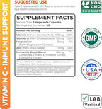 Vitamin C Immune Support Supplement - Immune Boost Blend with Elderberry Vitamin C and Zinc for Daily & Seasonal Support - Magnesium Zinc VIT C & D and Herbal Defense Complex (2 Months Supply)