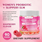 Women's Probiotic Gummies pH Balance & Gut Flora, Natural Raspberry Flavor, Vegan & Non-GMO, 90 Gummies