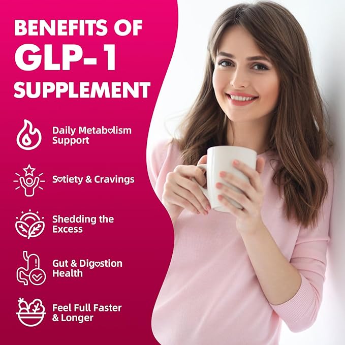 GLP-1 Supplement for Women & Men, GLP-1 Probiotic Gummies - Activates GLP-1 & AMPK, with Akkermansia Probiotic & Natural Berberine for Energy - Strawberry Flavor, Sugar-Free, 60 Count