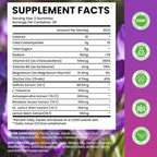 Saffron Supplement Gummies, 10-in-1 Cortisol Supplement with Saffron 88.5mg, Magnesium, Rhodiola Rosea, Ashwagandha, L-Theanine, St. John's Wort, for Calm, Focus & Relaxation, 60 Count