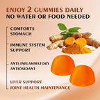 Turmeric Gummies, Joint & Muscle Relief + Immune Support, Natural Pineapple Flavor, Non-GMO Gluten-Free, 90 Gummies