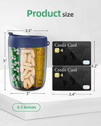 PULIV Large Supplement Organizer Bottle, Holds Plenty of 6 Various Vitamins in 1 Pill Dispenser with Anti-Mixing & Wide Openings Design, Easy to Retrieve Meds, Includes 20 Pcs Labels Silver Gray