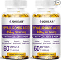 Hyaluronic Acid Supplements, 850mg High Bioavailable Dietary Hyaluronic Acid Capsules, Double Strength Skin Hydration, Eye Health, Hair & Nails Growth Support, 60 Softgels, 2 Pack