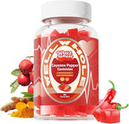 Cayenne Pepper Extract Gummies with Hawthorn, CoQ10, Turmeric, Niacin and Vitamin D3 - Support for Cardiovascular Health, Energy and Vitality - Vegan & Non-GMO - 60 Gummies