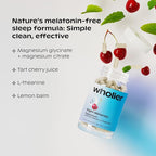 wholier Magnesium Glycinate, L-Theanine, Tart Cherry Juice. Natural Support for Sleep, Stress + Relaxation. Melatonin-Free. Night Minerals. (60 Vegan Capsules) Glass Bottle