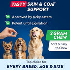 StrellaLab Omega 3 for Dogs - (180Ct) Fish Oil Treats - Allergy & Itch Relief Skin & Coat Supplement - Dry Itchy Skin, Anti Shedding & Hot Spots Treatment - Pet Salmon Oil Chews - Chicken Flavor