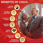 CoQ10 200mg with PQQ & Shilajit - High Absorption with Bioperine Coenzyme Q10 Supplements - Powerful Antioxidant for Heart & Brain Health and Energy-Production - 120 Veggie Capsules
