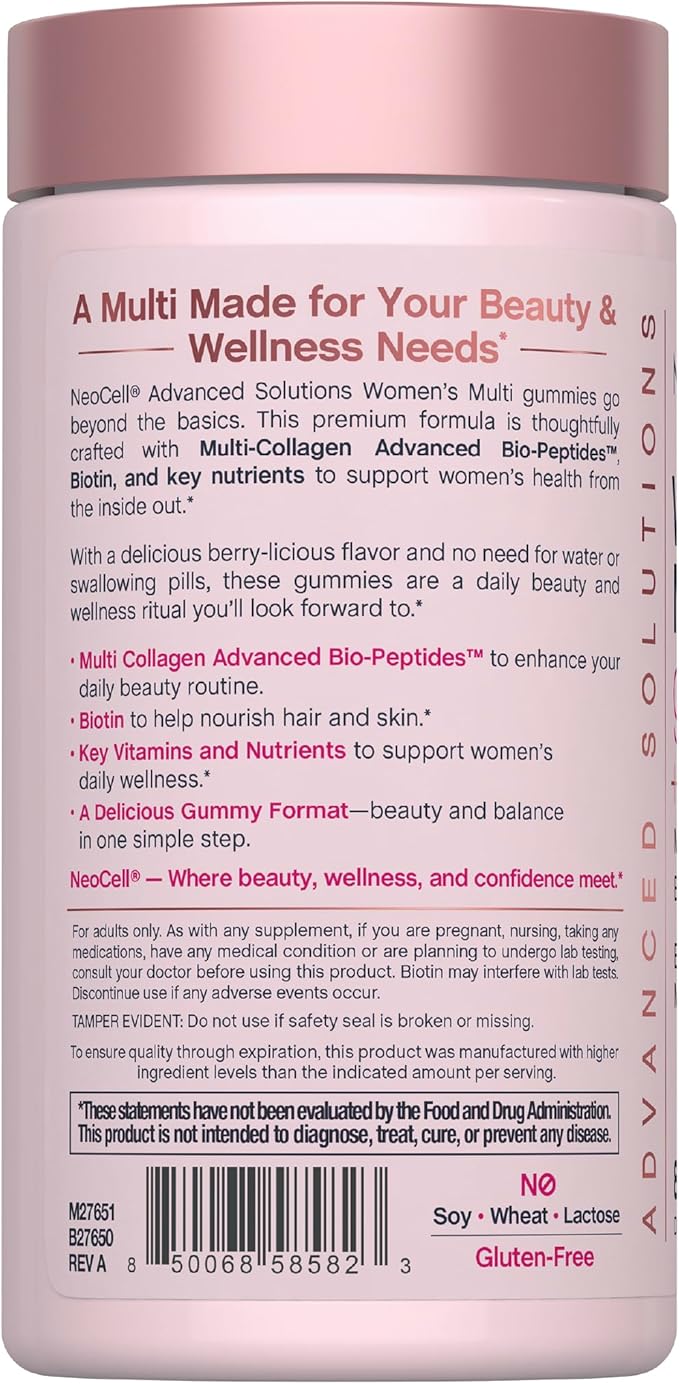 NeoCell Womens Multivitamin Gummy | 80 Gummies | Multi with Advanced Collagen | with Essential Minerals | Berry Flavor