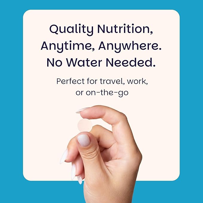 EZ Melts Multivitamin Without Iron - Daily Supplement with 18 Vitamins & Minerals - Contains Vitamin C, Folate, Biotin & More - Non-GMO & Vegan - Apple - 60 Dissolvable Tablets (30 Servings)