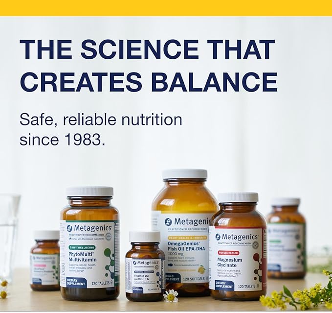 Metagenics OmegaGenics Fish Oil EPA-DHA 720 mg - High Potency Omega-3 Supplement* - Supports Heart, Joint, Brain & Immune Health* - Sustainably Sourced, Purity-Tested Fish Oil - 120 Softgels