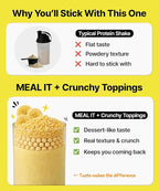 Banana Protein Shake, 14g Protein & High Fiber, Low Sugar, Keto-Friendly Meal Replacement powder with Korean Cookie Crumble (Soboro) & Oat Crunch Balls (7 Packs, 1.41 oz Each)