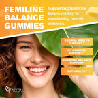 Premium Feminine Balance Gummies, Women’s Health Probiotics - 100 Billion CFU Probiotics - Immune Support, Gut Health, Hormone Balance, PH Balance Vitality, Pineapple Flavor, 60 Count