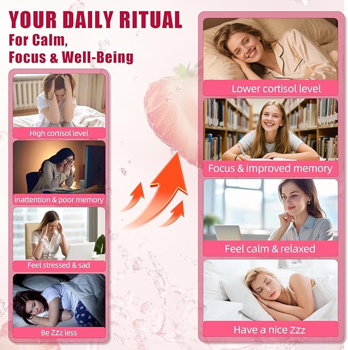 Cortisol Supplements for Women: Cortisol Reducer Gummies with Ashwagandha Magnesium L-theanine Phosphatidylserine Vitamin B12 for Daily Relaxation Support