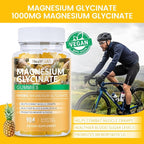 Magnesium Glycinate Gummies 1000mg, High Absorption Sugar Free Magnesium Potassium Supplement for Relaxation, Stress Relief, and Sleep Support for Adults & Kids - 90 Pineapple Gummies