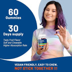 Potassium Magnesium Gummies - Magnesium Glycinate B6,D3 & Potassium Citrate for Leg Cramps,Muscle,Electroyte for Adults Kids,Sugar-Free - 60 Blueberry Gummies