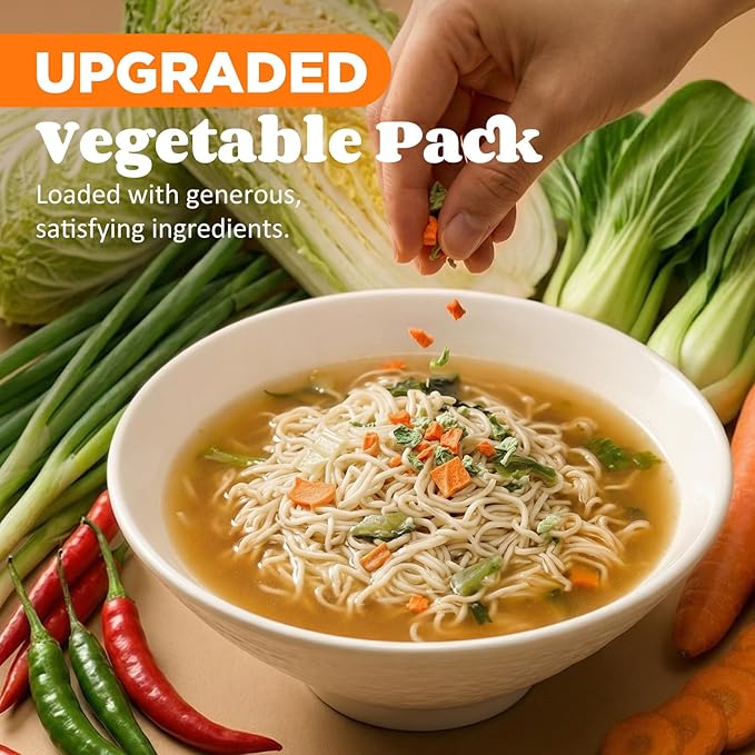 Healspot High Protein Instant Ramen, 6 Pack Non Fried Ramen Broth, 32g Plant Based Protein, Low Fat, Low Carb, Non GMO, Keto Friendly & Plant Based(Golden-Chicken)