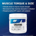 GAT SPORT Creatine Monohydrate 500 Gram Powder, Strength, Brain Health, Anti-oxidant, Endurance, for Men & Women, Unflavored, 100 Servings