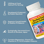1500mg, 90 Capsules- Coral Calcium Supplement Developed by Bob Barefoot- Supports Overall Health & PH Levels- Contains Calcium, Magnesium & Vitamin D3