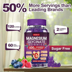 Magnesium Glycinate Gummies 600mg High Absorption, Manganese Glycinate for Women and Men with Vitamin D, B6, and CoQ10 for Adults & Kids, Magnesium for Calm Support & Sleep, 60 Days Supply